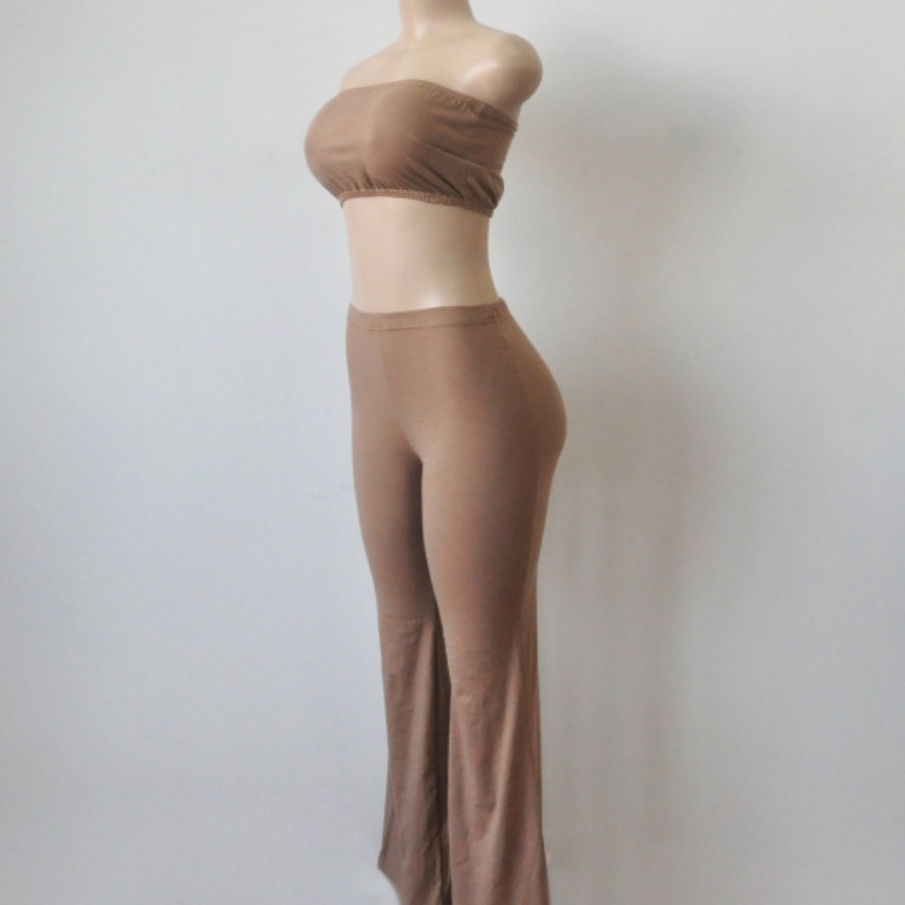 CROP TOP & BELL BOTTOM PANTS SET - Picture 7 of 8